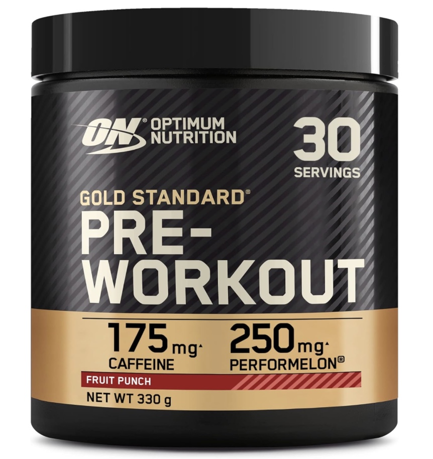 Optimum Nutrition Gold Standard Pre Workout en poudre, boisson énergétique avec créatine monohydrate, bêta-alanine, caféine et vitamines B, complément goût Cocktail de fruits, 30 portions, 330 g
