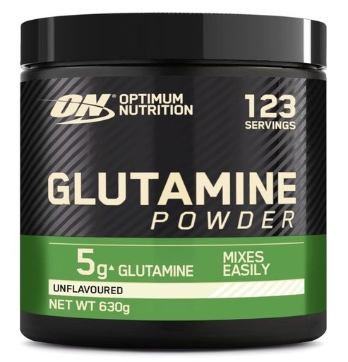 [E-COM69] Optimum Nutrition Glutamine en poudre, Acide aminé l-Glutamine en poudre, complément alimentaire pour shake Post et Pre Workout, non aromatisé, 123 portions, 630 g
